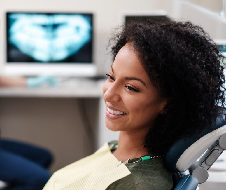 Woman patient at dentist's private practice.